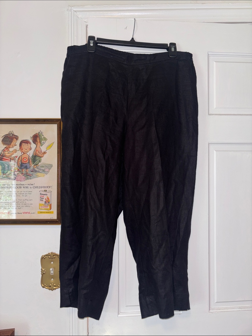 90s Butter Mom 100% Linen cropped pants